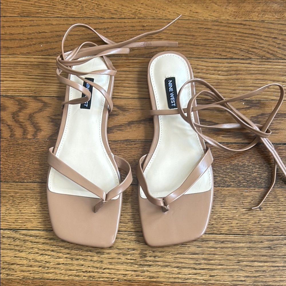 Nine West Tan Strappy Sandals